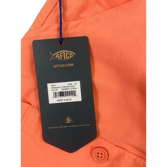 AFTCO‎ M01 Men Fishing Shorts Size 40 8” Inseam Desert Coral - Picture 4 of 7